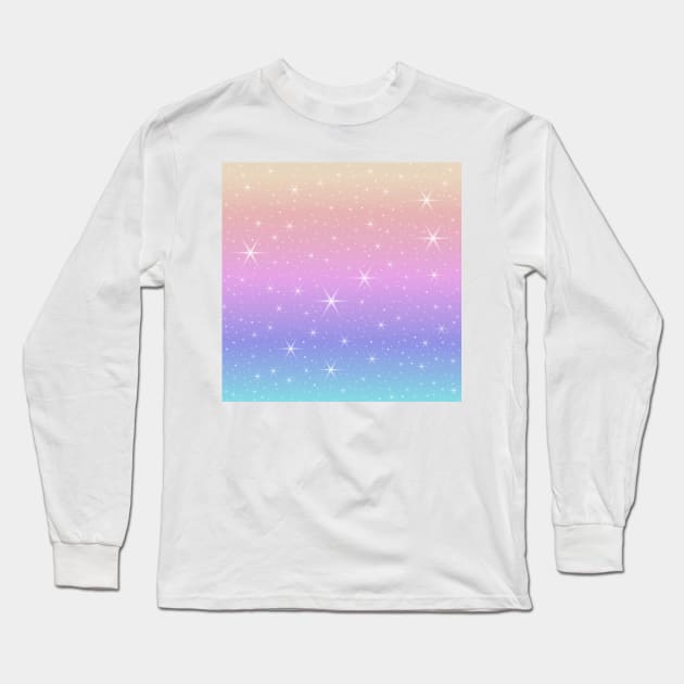 Pastel Ombre Unicorn Gradient Sparkle Pattern Long Sleeve T-Shirt by Art by Deborah Camp